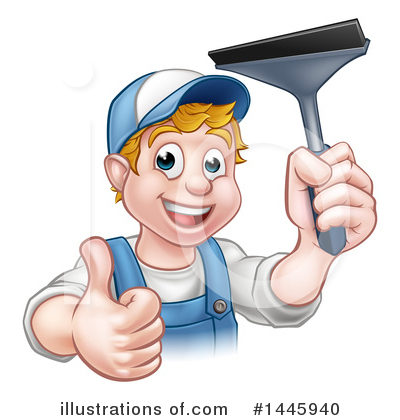 Royalty-Free (RF) Window Washer Clipart Illustration by AtStockIllustration - Stock Sample #1445940