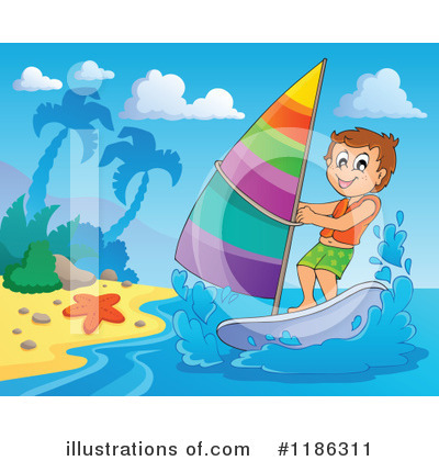 Royalty-Free (RF) Windsurfing Clipart Illustration by visekart - Stock Sample #1186311