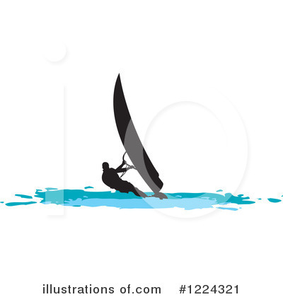 Royalty-Free (RF) Windsurfing Clipart Illustration by Lal Perera - Stock Sample #1224321