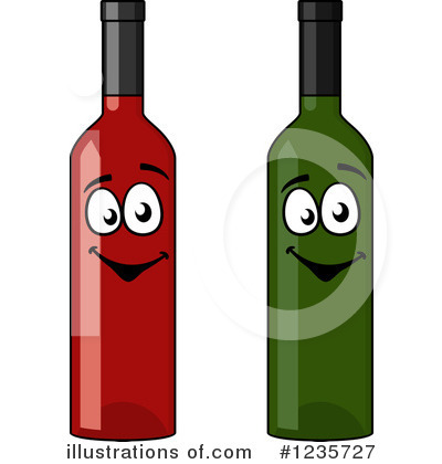 Royalty-Free (RF) Wine Bottle Clipart Illustration by Vector Tradition SM - Stock Sample #1235727