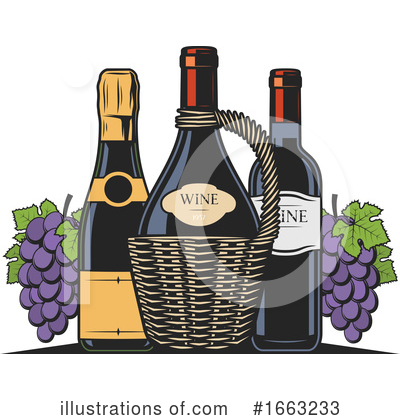 Wine Bottle Clipart #1663233 by Vector Tradition SM