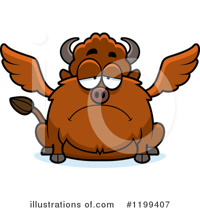 Winged Buffalo Clipart #1199407 by Cory Thoman