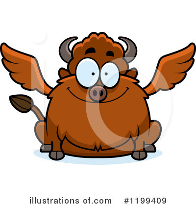Royalty-Free (RF) Winged Buffalo Clipart Illustration by Cory Thoman - Stock Sample #1199409