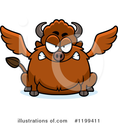 Winged Buffalo Clipart #1199411 by Cory Thoman