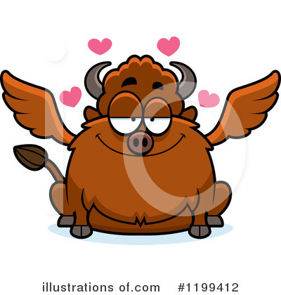 Winged Buffalo Clipart #1199412 by Cory Thoman