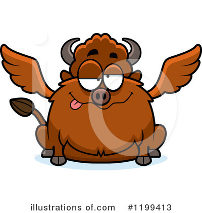 Royalty-Free (RF) Winged Buffalo Clipart Illustration by Cory Thoman - Stock Sample #1199413