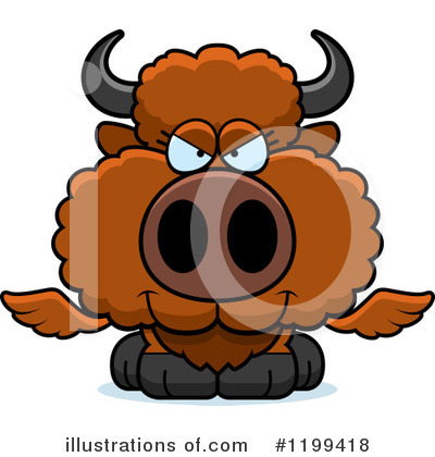 Royalty-Free (RF) Winged Buffalo Clipart Illustration by Cory Thoman - Stock Sample #1199418