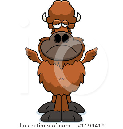 Royalty-Free (RF) Winged Buffalo Clipart Illustration by Cory Thoman - Stock Sample #1199419