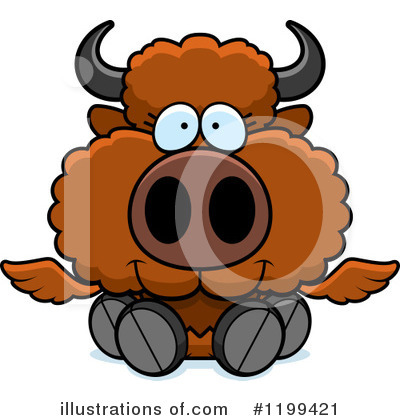 Royalty-Free (RF) Winged Buffalo Clipart Illustration by Cory Thoman - Stock Sample #1199421