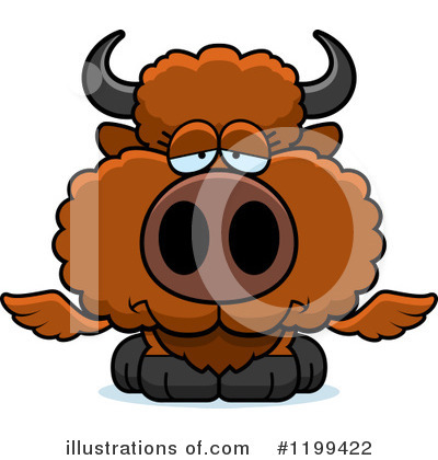 Winged Buffalo Clipart #1199422 by Cory Thoman