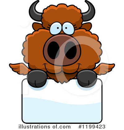 Royalty-Free (RF) Winged Buffalo Clipart Illustration by Cory Thoman - Stock Sample #1199423