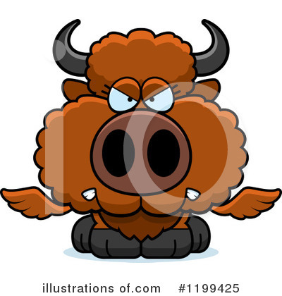 Winged Buffalo Clipart #1199425 by Cory Thoman
