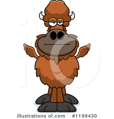 Winged Buffalo Clipart #1199430 by Cory Thoman