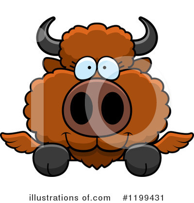 Winged Buffalo Clipart #1199431 by Cory Thoman