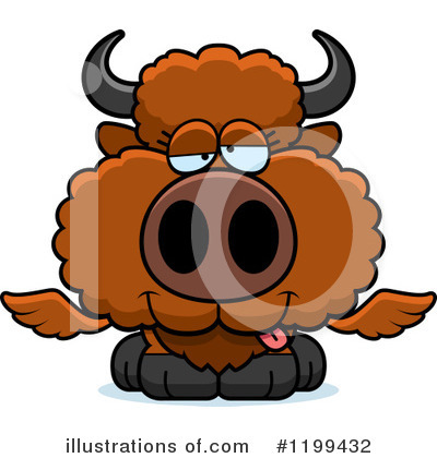 Winged Buffalo Clipart #1199432 by Cory Thoman