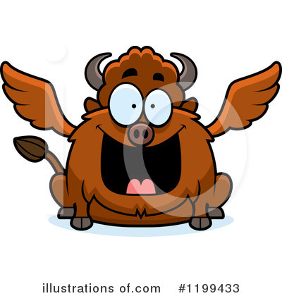 Royalty-Free (RF) Winged Buffalo Clipart Illustration by Cory Thoman - Stock Sample #1199433
