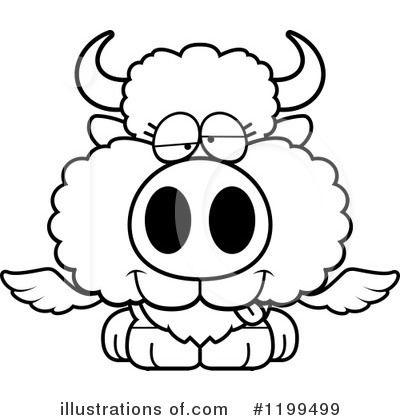 Royalty-Free (RF) Winged Buffalo Clipart Illustration by Cory Thoman - Stock Sample #1199499