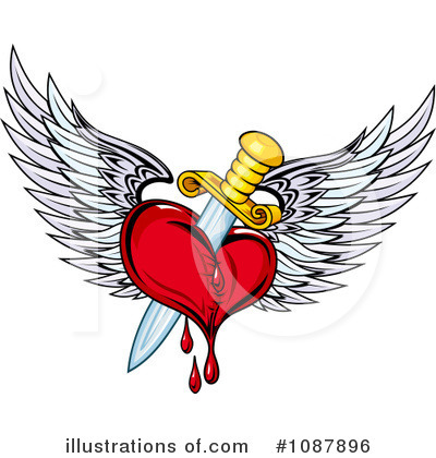Royalty-Free (RF) Winged Heart Clipart Illustration by Vector Tradition SM - Stock Sample #1087896