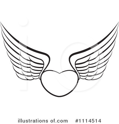 Royalty-Free (RF) Winged Heart Clipart Illustration by Lal Perera - Stock Sample #1114514