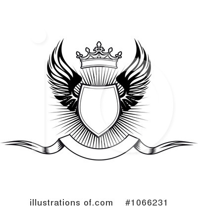 Royalty-Free (RF) Winged Shield Clipart Illustration by Vector Tradition SM - Stock Sample #1066231