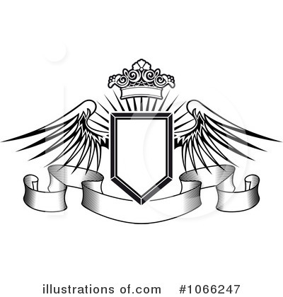 Royalty-Free (RF) Winged Shield Clipart Illustration by Vector Tradition SM - Stock Sample #1066247