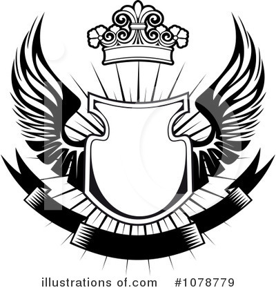 Royalty-Free (RF) Winged Shield Clipart Illustration by Vector Tradition SM - Stock Sample #1078779