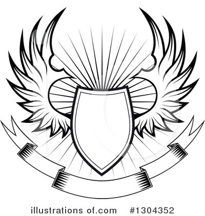 Royalty-Free (RF) Winged Shield Clipart Illustration by Vector Tradition SM - Stock Sample #1304352