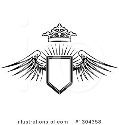 Royalty-Free (RF) Winged Shield Clipart Illustration by Vector Tradition SM - Stock Sample #1304353