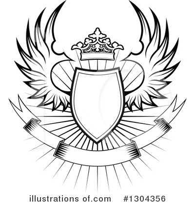 Royalty-Free (RF) Winged Shield Clipart Illustration by Vector Tradition SM - Stock Sample #1304356