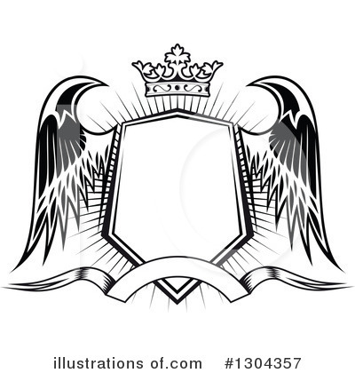 Royalty-Free (RF) Winged Shield Clipart Illustration by Vector Tradition SM - Stock Sample #1304357