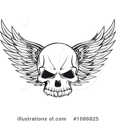 Winged Skull Clipart #1086825 by Vector Tradition SM