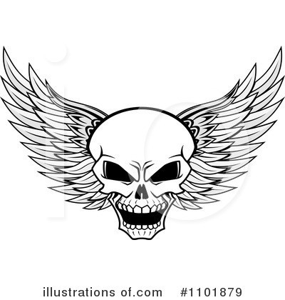 Royalty-Free (RF) Winged Skull Clipart Illustration by Vector Tradition SM - Stock Sample #1101879
