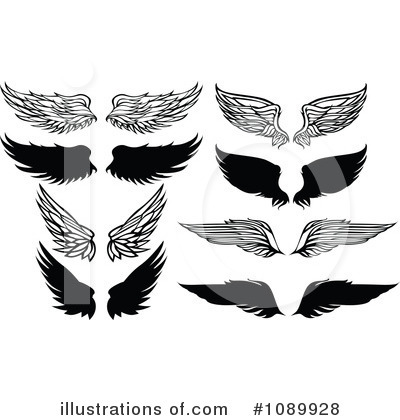 Royalty-Free (RF) Wings Clipart Illustration by Chromaco - Stock Sample #1089928
