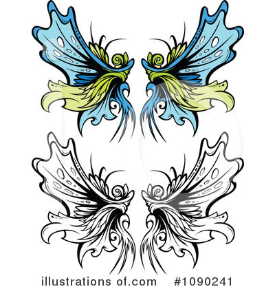 Royalty-Free (RF) Wings Clipart Illustration by Chromaco - Stock Sample #1090241