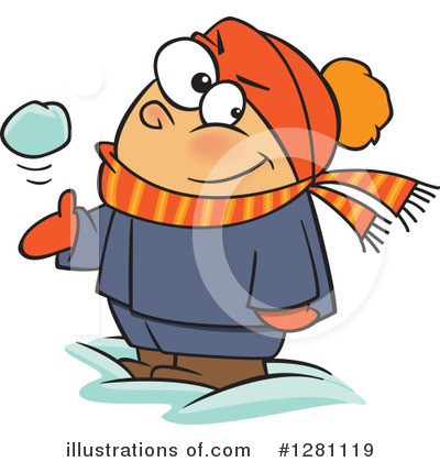 Snowball Fight Clipart #1281119 by toonaday