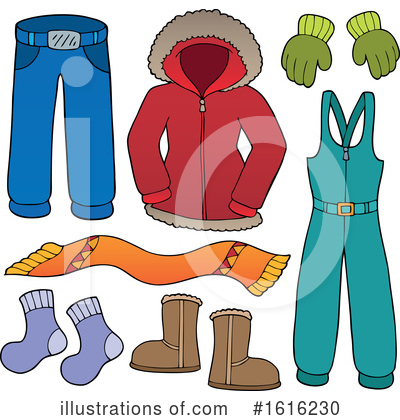 Winter Clothes Clipart #1616231 - Illustration by visekart