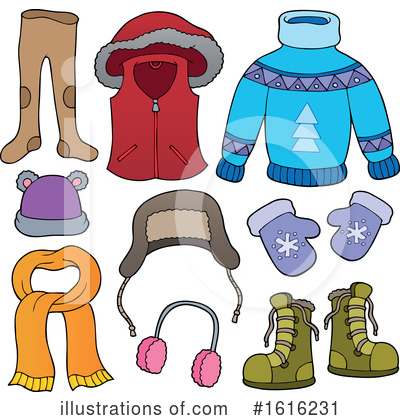 Winter Clothes Clipart #1616231 - Illustration by visekart