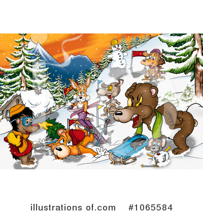 Skiing Clipart #1065584 by dero