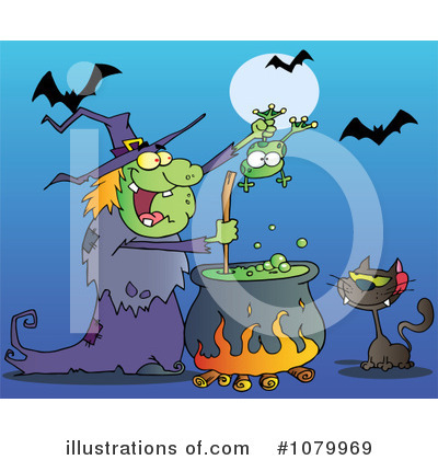 Royalty-Free (RF) Witch Clipart Illustration by Hit Toon - Stock Sample #1079969