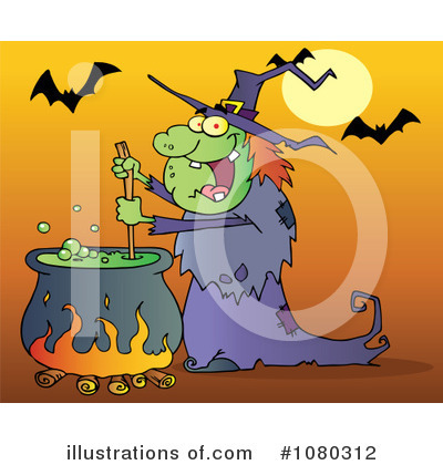Royalty-Free (RF) Witch Clipart Illustration by Hit Toon - Stock Sample #1080312