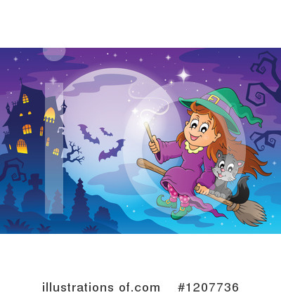 Royalty-Free (RF) Witch Clipart Illustration by visekart - Stock Sample #1207736