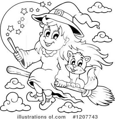 Royalty-Free (RF) Witch Clipart Illustration by visekart - Stock Sample #1207743