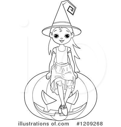 Royalty-Free (RF) Witch Clipart Illustration by Pushkin - Stock Sample #1209268