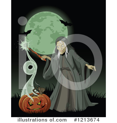 Royalty-Free (RF) Witch Clipart Illustration by Pushkin - Stock Sample #1213674