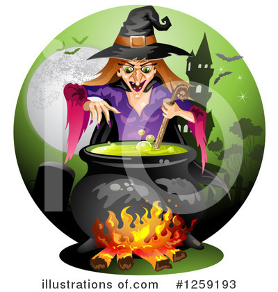 Royalty-Free (RF) Witch Clipart Illustration by merlinul - Stock Sample #1259193