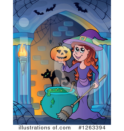 Royalty-Free (RF) Witch Clipart Illustration by visekart - Stock Sample #1263394