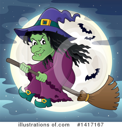 Royalty-Free (RF) Witch Clipart Illustration by visekart - Stock Sample #1417167