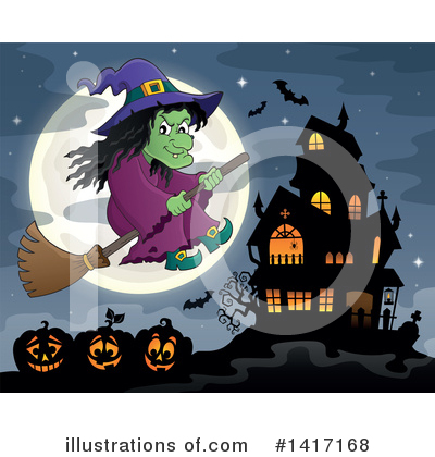 Royalty-Free (RF) Witch Clipart Illustration by visekart - Stock Sample #1417168