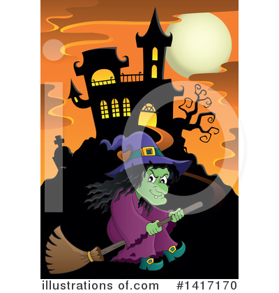 Royalty-Free (RF) Witch Clipart Illustration by visekart - Stock Sample #1417170