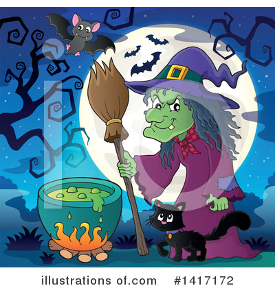 Royalty-Free (RF) Witch Clipart Illustration by visekart - Stock Sample #1417172